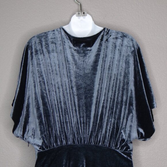 Anthropologie Gray BHLDN Amelia Deep-V Stretch Velvet Maxi Dress Size Large NEW - Picture 9 of 10